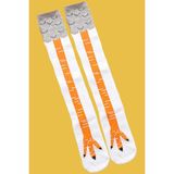 Bgk Tekli Unisex Tavuk Ayağı Desenli Soket Çorap - 41 - 45 - Beyaz