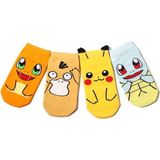 Bgk Unisex 4'lü Pokemon Desenli Patik Çorap Renkli Extra Rahat - 36 - 41 - Karışık