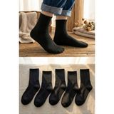 Bgk Unisex Çocuk 5 Çift Kolej Çorap - 1 - 2 Yaş - Siyah