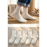 Bgk Unisex Çocuk 5 Çift Kolej Çorap - 36 - 41 - Beyaz