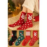 Bgk Unisex Yılbaşı Çorap 4'lü Çok Renkli Örme Detaylı Pamuk - Elastan - Polyester Desenli - 41 - 45