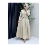 bgm fashion Tesettür Kadın Önü Düğmeli Elbise