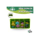 bgm Mini Yeşil İlaç Kutusu Günlük 4 Bölmeli İlaç