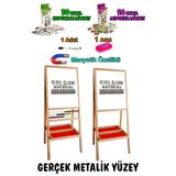 Bgm Oyuncak Gerçek Metal Yüzey Çift Tarafı Beyaz Yarım Abaküslü Çocuk Yazı Tahtası