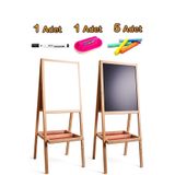 bgm oyuncak Manyetiksiz Ve Karatahta 100 cm Çocuk Ahşap Yazı Tahtası