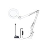 BGZ STORE Katlanabilir 8x Büyüteçli LED Yüz Bakımı Güzellik Tatto LED Masa Lambası - 3Renk Modu,10 Seviye Işık