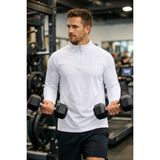 B&H COLLECTİON Erkek Antreman Spor Ceket Hızlı Kuruma Özellikli Yarım Fermuarlı - XL - Beyaz