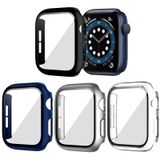 BHARVEST Apple Watch Serisi 3/2/1 42 mm ile Uyumlu 4 Paket Sert PC Kılıfı, Temperli Cam Ekran Koruyucu Kılıf iWatch Aksesuarları için Genel Kabarcıksız Kapak, Siyah+Mavi+Gümüş+Şeffaf