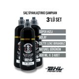 BHL Profesyonel Siyahlaştırıcı Şampuan Soft ve Doğal Siyahlar için ÜÇLÜ SET / Saç Sakal 400ml. X 3 Adet (1200 ml.)