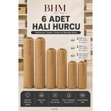 Bhm 6 Adet Halı Hurcu Seti Büzgülü Halı Saklama Çantası Toz ve Neme Karşı Koruyucu - Bej