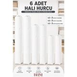 Bhm 6 Adet Halı Hurcu Seti Büzgülü Halı Saklama Çantası Toz ve Neme Karşı Koruyucu - Beyaz