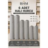 Bhm 6 Adet Halı Hurcu Seti Büzgülü Halı Saklama Çantası Toz ve Neme Karşı Koruyucu - Gri