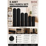 Bhm 6 Adet Halı Hurcu Seti Büzgülü Halı Saklama Çantası Toz ve Neme Karşı Koruyucu - Siyah