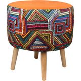 Bhm Store Ahşap Ayaklı Dekoratif Puf