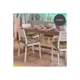 Bhomesconcept 2'Li Set 45x45 Cm Bej Bağcıklı Sandalye Minderi - Pamuk Polyester Kumaş Kırpıntı Süngerli Bahçe ve Mutfak Sandalye Minderi