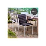 Bhomesconcept 4 Adet 40x40 Cm Siyah Arkalıklı Sandalye Minderi Pamuk Polyester Kumaş İpli Sırtlı Mutfak Ve Bahçe Minderi