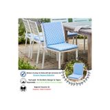 Bhomesconcept 40x40 Cm Mavi Arkalıklı Sandalye Minderi Pamuk Polyester Kumaş İpli Sırtlı Mutfak Ve Bahçe Minderi