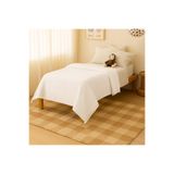 Bhoota Home Tek Kişilik 4 Katlı Müslin %100 Organik Pamuk Yatak Örtüsü Seti, Nefes Alabilen Kumaş Beyaz 175x230
