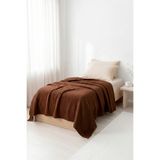Bhoota Home Tek Kişilik 4 Katlı Müslin %100 Pamuk Yatak Örtüsü Seti, Nefes Alabilen Kumaş, Kahverengi 175x230