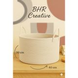 BHR Creative Özel Pamuklu Saplı Jüt Battaniye Sepeti Hasır Oyuncak Sepeti Jüt Çamaşır Sepeti 40-30