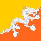 BHUTAN ÜLKE BAYRAĞI 45x30CM DUVAR TABLOSU ÇERÇEVESİZ PVC TABLO