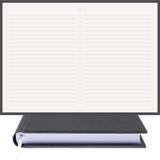 Bi Defter Çizgili Defter – Gerçek Cilt Bezi, %100 El Yapımı, El Dikişi, (Iplik Dikiş) “benzersiz Ürün” A/5 - Füme