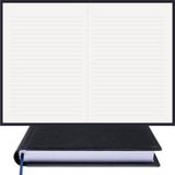 Bi Defter Çizgili Defter – Gerçek Cilt Bezi, %100 El Yapımı, El Dikişi, (Iplik Dikiş) “benzersiz Ürün” A/5 - Siyah