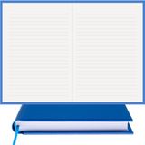 Bi Defter Çizgili Defter – Termo Deri Ciltli, %100 El Yapımı, El Dikişi, (Iplik Dikiş) “benzersiz Ürün” A/5 - Mavi