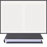 Bi Defter Kareli Defter – Gerçek Cilt Bezi, %100 El Yapımı, El Dikişi, (Iplik Dikiş) “benzersiz Ürün” A/5 - Füme