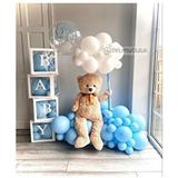Bi Dolu Mutluluk Baby Doğum Günü Seti Happy Birthday Beyaz Renk 4 Parça Kutlama Malzemesi - Turkuaz