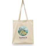 Bi' Dünya Haber Amisos Tepesi - Samsun Türkiye Serisi Tote Bag Baskılı Bez Çanta - Çok Renkli