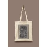 Bi Dünya Haber Etnik Desen Serisi 2 Siyah Etnik Desen Serisi Tote Bag Baskılı Bez Çanta