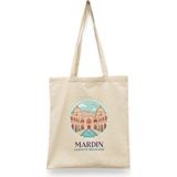 Bi' Dünya Haber Kasımiye Medresesi - Mardin Türkiye Serisi Tote Bag Baskılı Bez Çanta - Çok Renkli - Beyaz