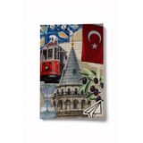 Bi Dünya Haber Kolaj Serisi 43 Galata Günlüğü A6 Çizgili Mini Defter Not Defteri