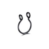 Bi Dünya Saat Aksesuar Siyah 316l Cerrahi Çelik Hızma Burun Septum Halka Sahte Fake Piercing