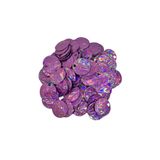 Bi hızlı 25 mm Mango Pul Süsleme Pulu, Elbise Pulu, Çanta Pulu, Payet Pul ( 20 Gram Yaklaşık 60 Adet ) Metaik Janjanlı Lila