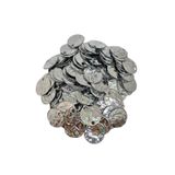 Bi hızlı 25 mm Mango Pul Süsleme Pulu, Elbise Pulu, Çanta Pulu, Payet Pul ( 20 Gram Yaklaşık 60 Adet ) Metalik Janjanlı Gümüş