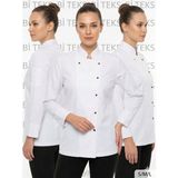 Bi Teks Kadın Aşçı Şef Ceketi - 3XL - Beyaz