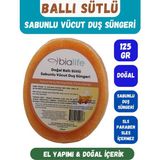 Bia Life Ballı Sütlü Özlü Doğal El Yapımı Sabunlu Vücut Duş Süngeri - Beyaz