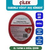 Bia Life Çilek Özlü Doğal El Yapımı Sabunlu Vücut Duş Süngeri - Kırmızı