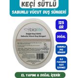 Bia Life Keçi Sütlü Özlü Doğal El Yapımı Sabunlu Vücut Duş Süngeri - Beyaz