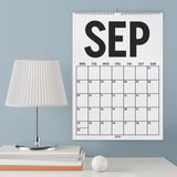 Bi'aldım 2026 - 2027 Spiralli Akademik Duvar Takvimi, 33 x 48 cm Takvim, A4 Takvim, Eylül Başlangıçlı, Academic Wall Calendar - Siyah - Beyaz