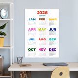 Bi'aldım 2026 Rengarenk Duvar Takvimi – Canlı Renkli Modern Yıllık Takvim - 70x100cm Boyut