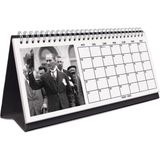 Bi'aldım Çift Taraflı 2027 Atatürk Fotoğraflı Takvim, Aylık Planlayıcı Takvim, Büyük Ebat Masa Takvimi - 1 Adet - Siyah