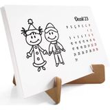 Bi'aldım Dört Mevsim Çizgi Resimli Sevimli Çocuklar Takvimi, Ilkbahar Yaz Sonbahar Kış Takvimi, Masa Takvimi - Çok Renkli - 10x15cm