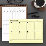 Bialdım Ikili Planlayıcı Set - Sarı Sayfalar Haftalık Planlama & Aylık Planlama Not Defteri
