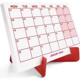 Bi'aldım Kırmızı Renkli Aylık Planlama 2027 Takvim, 2027 Masa Takvimi, Red Color Monthly Planner Calendar - 1 Adet