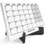 Bi'aldım Siyah Beyaz Aylık Planlama 2027 Takvim, 2027 Masa Takvimi, Black White Monthly Planner Calendar - 1 Adet