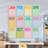 Bi'aldım Sürekli Takvim, 12 Aylık Tarihsiz Takvim, Aylık Planlayıcı Takvim, A4, 33 x 48 Cm, Undated Monthly Wall Planner, Wall Calendar