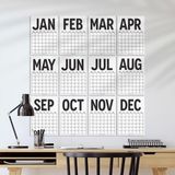 Bi'aldım Sürekli Takvim, 12 Aylık Tarihsiz Takvim, Aylık Planlayıcı Takvim, A4, 33X48 Cm, Undated Monthly Wall Planner, Wall Calendar